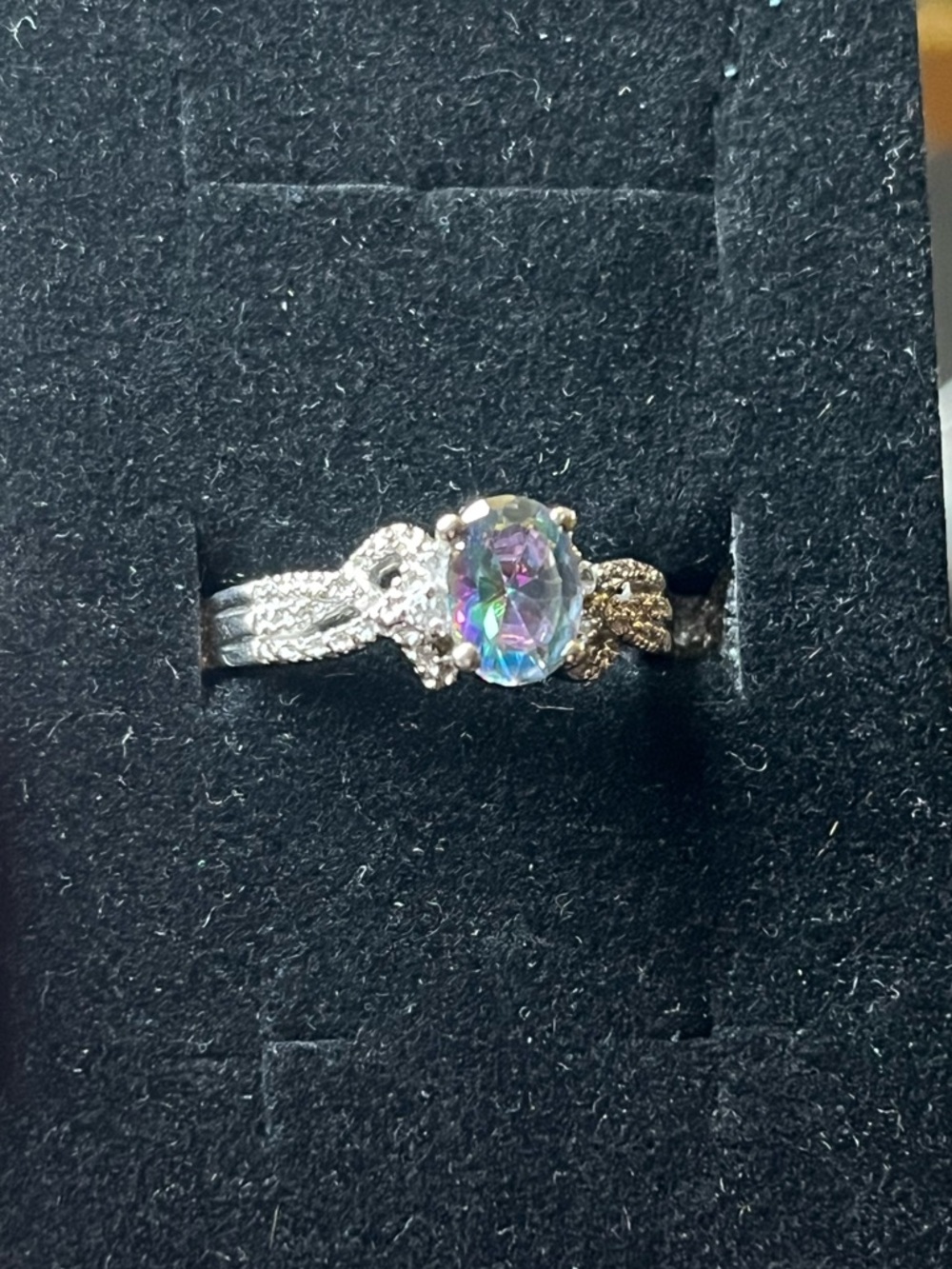 Vintage mystic topaz sterling silver 925 ring size 10